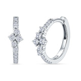 Round Cubic Zirconia Huggie Hoop Earrings 925 Sterling Silver Wholesale