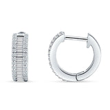 Emerald Cut Cubic Zirconia Hoop Earrings 925 Sterling Silver Wholesale