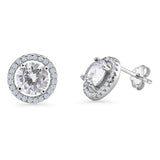 Round Halo Stud Earring