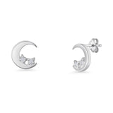 Moon & Star Stud Earrings