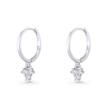 Trio CZ Dangle Drop Hoop Earring