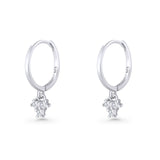 Dangle Drop Hoop Earring Trio Cubic Zirconia 925 Sterling Silver Wholesale