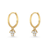 Trio CZ Dangle Drop Hoop Earring