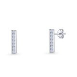 Bar CZ Stud Earrings