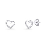 Minimalist Open Heart Stud Earrings