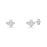 Vintage Style Bee CZ Stud Earrings