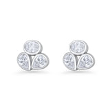 Three Stone Cartilage Stud Earrings