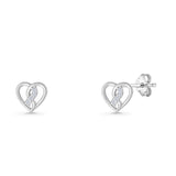 Twisted Heart Stud Earrings