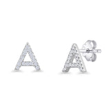 Initial A Stud Earring