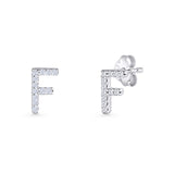 Initial F Stud Earring