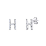 Initial H Stud Earring