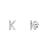 Initial K Stud Earring