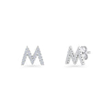 Initial M Stud Earring