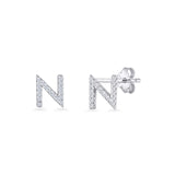 Initial N Stud Earring