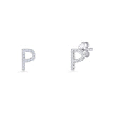 Initial P Stud Earring