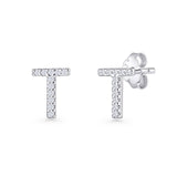 Initial T Stud Earring