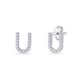 Initial U Stud Earring