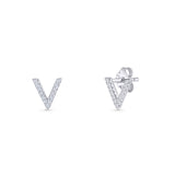 Initial V Stud Earring