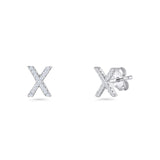 Initial X Stud Earring