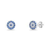 Round Evil Eye Stud Earrings