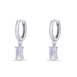 Emerald Cut Hoop Earring