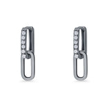 Paperclip Dangle Drop Hoop Earring