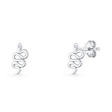 Vintage Style 10.5mm Snake Earrings Cubic Zirconia 925 Sterling Silver Wholesale