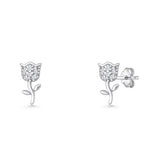 Tulip Rose Flower Stud Earring