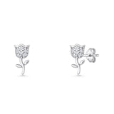 Tulip Rose Flower Stud Earring