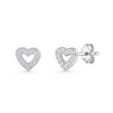 Heart CZ Stud Earring