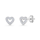 Open Heart CZ Stud Earring
