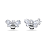 Bee Stud Earring 11.8mm Pear Cubic Zirconia 925 Sterling Silver Wholesale