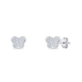 Butterfly Stud Earring 5mm Cluster Cubic Zirconia 925 Sterling Silver Wholesale