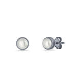 Freshwater Pearl 4.5mm Solitaire Small Stud Earrings 925 Sterling Silver