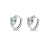 Minimalist 5.6mm Snake Huggie Hoop Earring Cubic Zirconia 925 Sterling Silver