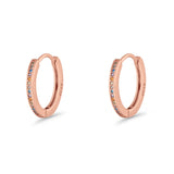 Round 20mm Multicolor Cubic Zirconia Huggie Hoop Earrings 925 Sterling Silver