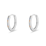 Round 20mm Multicolor Cubic Zirconia Huggie Hoop Earrings 925 Sterling Silver Wholesale