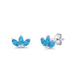 Triple Marquise Lab Created Blue Opal Stud Earrings 925 Sterling Silver Wholesale