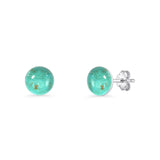 Round 7mm Turquoise Solitaire Stud Earring 925 Sterling Silver Wholesale