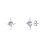 Minimalist 9.6mm Star Stud Earring Moonstone 925 Sterling Silver Wholesale