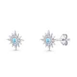 Starburst Stud Earring 10.7mm Larimar 925 Sterling Silver Wholesale