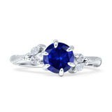 Round Beaded Marquise Vintage Style Blue Sapphire CZ 925 Sterling Silver Wholesale