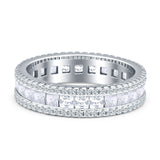 Full Eternity Band Princess Cut Cubic Zirconia 925 Sterling Silver Wholesale