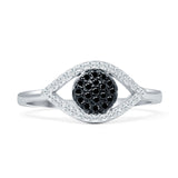 Evil Eye Black CZ Ring