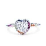 Heart Art Deco Engagement Ring