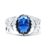 Oval 11mm Celtic Ring Blue Sapphire CZ Solitaire 925 Sterling Silver Wholesale