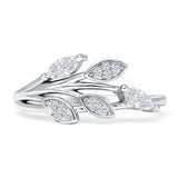 Marquise 9mm Branch Leaf Style Cubic Zirconia Ring 925 Sterling Silver Wholesale