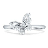 Butterfly Filigree Ring Cubic Zirconia 8mm Statement 925 Sterling Silver Wholesale