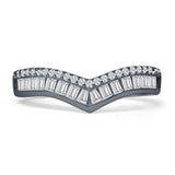 Curved Contour Chevron Ring
