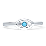 Art Deco 5.4mm Turquoise Evil Eye Ring 925 Sterling Silver Wholesale